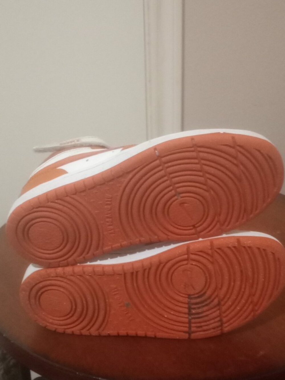 Nike Court Borough Mid High White Orange Size 11.5C Athletic Shoes CD7783-128 - Picture 3 of 12